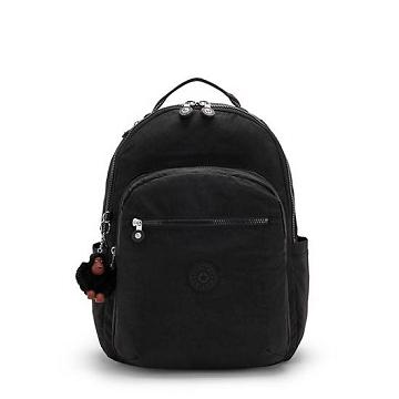 Kipling Seoul Large 15" Backpack Laptop Bags True Black Tonal | AU 1647GS